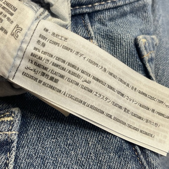 Hollister womens baggy loose fit Grunge sz 4L high waist blue jeans gorpcore - Picture 12 of 12